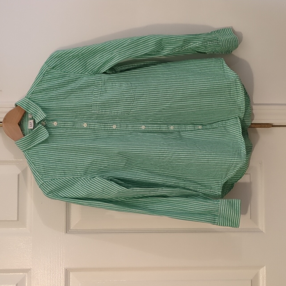 Green Striped Gap Button Down size S